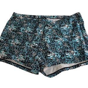 Ellos Women's Aqua and Black Athletic Shorts Sz 14